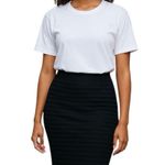 Jennifer Lopez Pencil Skirt Small Black Knee Length Elastic Waist Slit JLO NWT Photo 0