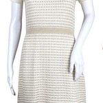 Anthropologie Sparrow Cream Gold Gilt Grid Sweater Dress Size Small Photo 0