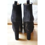 Prada Platform Black Suede Pull On Block Heel Booties Size EU 36 Photo 8