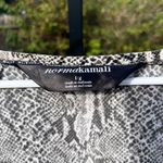 Norma Kamali  Grey Python Snake Scale Print Long Sleeve Stretchy Top Size L Photo 2