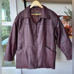 Vintage 70s 80s Salon Studio Burgundy Oxblood Leather Chore Coat Jacket Sz XL Red Photo 11