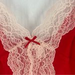Victoria's Secret  Elegant Lightweight Red Lace Trim Chemise Slip Size L Photo 3