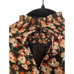 Blue Rain  Black Floral Chiffon Halter Turtleneck Blouse - Size Medium Photo 2