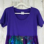 Rabbit Rabbit Rabbit Designs Maxi Dress Womens 10 Purple Batik Mother of Pearl Photo 1