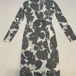 Calvin Klein Women’s  Grey and White Floral Dress Size 2 Photo 0