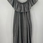 Current/Elliott Dress Size Medium The Ruffle Heather Gray Off the Shoulder NWT Photo 3