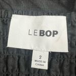 LE BOP Anastasia Smocked Dress linen blend black sz 2 Photo 4