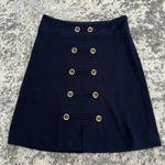 Adrienne Vittadini Navy Blue Nautical Skirt W Front Double Button Sz 2 Photo 0
