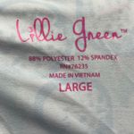 Lilly Pulitzer Lillie Green L Golf Tee Flowers Sleeveless Button Collared Sports Photo 3