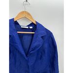 Chico's  Royal Blue Button Front Jacket Linen Nylon Lightweight Blazer Women‎ 1 M Photo 4