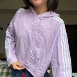 Adidas Light Purple Cropped Hoodie Photo 1