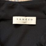 Sandro Stenia Mixed Media Dress Size 6 EU 38 EUC Pleated Scarf Print Photo 3