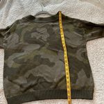 Hem & Thread  Women's M Varsity Stripe Camo Sweatshirt Green Crewneck Pullover Photo 7