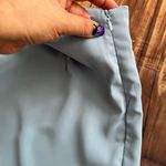 SheIn Women’s Flat Front Mini Tight Shorts Dusty Blue Size Medium Photo 4