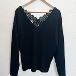 Cupshe Black Off Shoulder Floral Criss Cross Back Long Sleeve Top / Coverup Photo 0