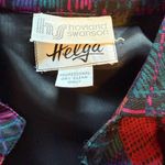 Vintage Hovland Swanson Abstract Print Shirt Dress | 80s 90s Artwear Purple Size M Photo 3