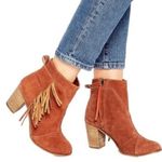Shoes Toms Lunata Fringe Ankle Booties Cognac Suede Size 7.5 Photo 0