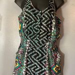 Dots Sleeveless lightweight romper Green Size 1X Photo 0