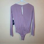 Lulus  Women’s Blouse plunge keyhole long sleeve bodysuit blouse size Medium NWT Photo 2