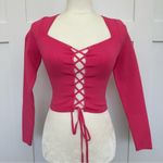 Alice + Olivia  Hilaria Lace Up Top Photo 2