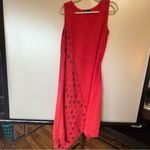 Red Sleeveless Dress with Polka Dot Detail Sleeveless Photo 2