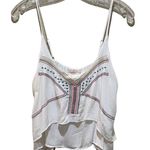 LF Native Rose Boho Tribal Embroidered Layered Blouse Tank Top White Size 10 Photo 0