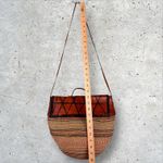 Handmade 70s VINTAGE BUCKET BAG Woven Sisal Leather African Kiondo Boho Hippie‎ Ethnic Photo 6