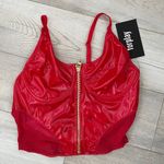 Forplay Zipper Front Corset Top Red (Small) Size is Photo 1