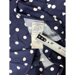 Lands End Womens Navy Long Sleeve Polka Dot Shirt S/L Stretchy Fabric Light Top White Photo 4