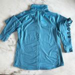 Under Armour  Women's Blue Long Sleeve Full Zip‎ Athletic Jacket Thumb Holes Photo 3