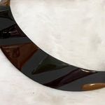 3 Vintage 90’s Necklaces: Black Glass Heart, Neutral Metal Plate, & Gray Walnut Photo 13