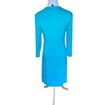 Daisy Fuentes CHIC DRESS SEASCAPE BLUE RUCHED NECKLINE SHIEATH DRESS SMALL NEW Photo 2