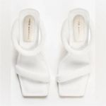 Good American NIB WHITE TERRY SLIP ON SANDALS Photo 1