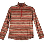 Woolrich  Shirt Womens Medium Orange Brown‎ Southwestern Aztec 1/4 Zip Sweater Photo 0