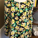 Who What Wear  Green and Yellow Floral Blouse Photo 0