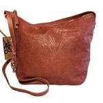 American Leather Co Dayton Crossbody Brandy Tooled Bag Brown Photo 0