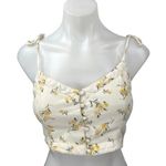 American Eagle Outfitters White Floral Sleeveless Cami Camisole Crop Tank Top M Photo 0