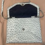 Merona  light blue faux ostrich look crossbody envelope bag removable strap EUC Photo 2