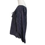 Mes Demoiselles Elize Blouse Women’s Size M Lurex Striped Cotton Peasant Top Blue Size M Photo 3