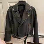 BLANK NYC Black Faux Leather Belted Moto Jacket Size XS Photo 5