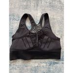 Bebe  Black Ribbed Knit Athletic Sports Bra w Cut Outs Large Photo 6