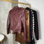 ALLSAINTS  Balfern Moto Leather Biker Jacket in Burgundy Photo 4