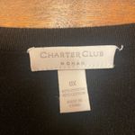 Charter Club  Black Multi Sequin Floral Button Up Plus Lightweight Cardigan Photo 1