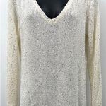 Boston Proper  Long Sleeve Knit Sequin Blouse Women's Size S Photo 0