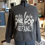 Hanes Ladies sweatshirt Sz L “ One Love, One God, One Family “ Photo 0