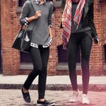 Athleta  Ponte Luxe Legging Black‎ Faux Leather Moto Zip Size Large Photo 1