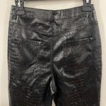 Missguided faux leather croc embossed straight leg pants in black size 4 Photo 4
