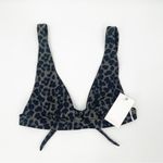 Good American  Bikini Top Sexy Boost Wide Band Animal Print Green Size Small NWT Photo 3