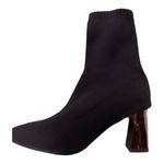 #125 MIRROR Heel Ankle Sock Booties Black Size undefined Photo 0
