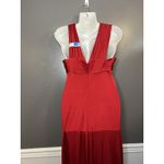 Adrianna Papell Boutique Dress Womens Medium Red Pleated Ruched Evening Gown Photo 5
